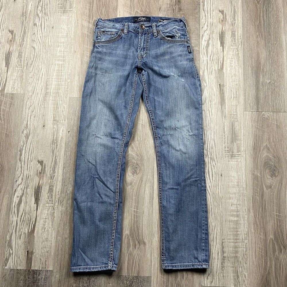 Silver Jeans Mens 30x32* Blue Eddie Tapered‎ Pants Actual Western Denim